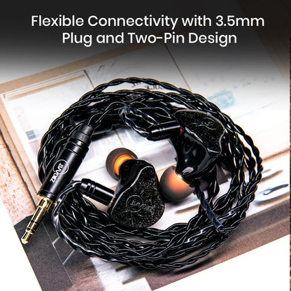 ZiiGaat Lush IEM Black NoMic 3.5mm 3.5mm broad compatibility