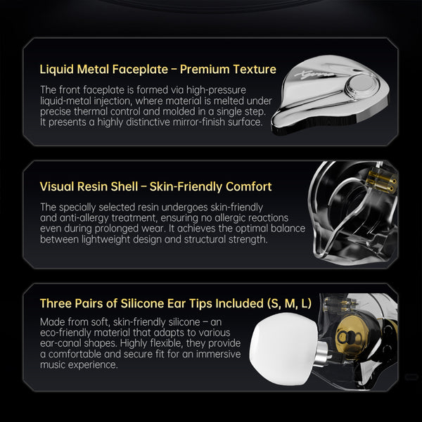 CCA- Xyrra Hybrid 10mm DD + 1 BA Driver Gaming IEM - 10