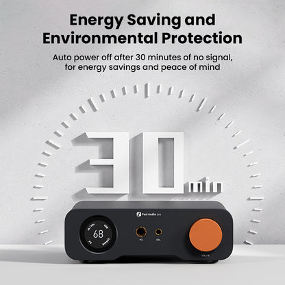 Fosi Audio ZH3 auto power-off feature after 30 minutes of inactivity for energy saving and environmental protection.