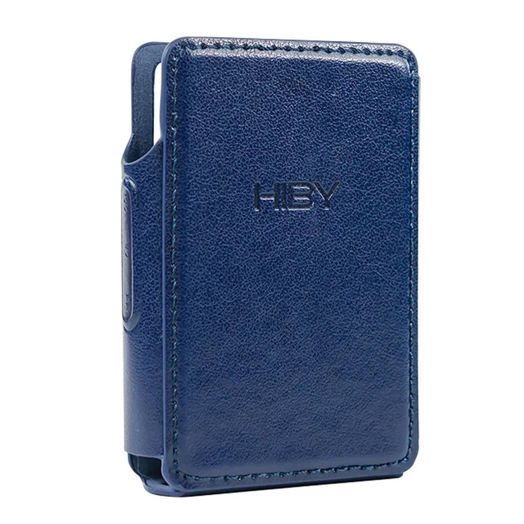 Premium HiBy-R3II PU Leather Case showcasing stitched back panel. Designed for durability and easy device access in handheld accessories.