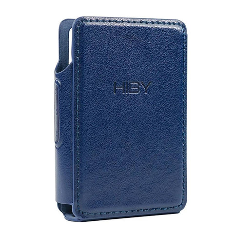 Premium HiBy-R3II PU Leather Case showcasing stitched back panel. Designed for durability and easy device access in handheld accessories.