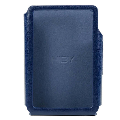 Front view of HiBy-R3II PU Leather Case with embossed HiBy logo. Offers premium protection and snug fit for HiBy R3 II music player.