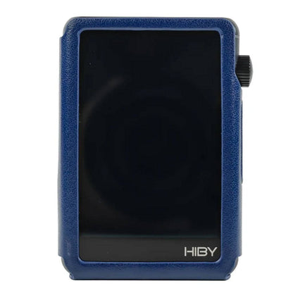 HiBy-R3II PU Leather Case fitted on device, showing screen visibility. Ideal earphone accessory for protecting HiBy R3 II in style.
