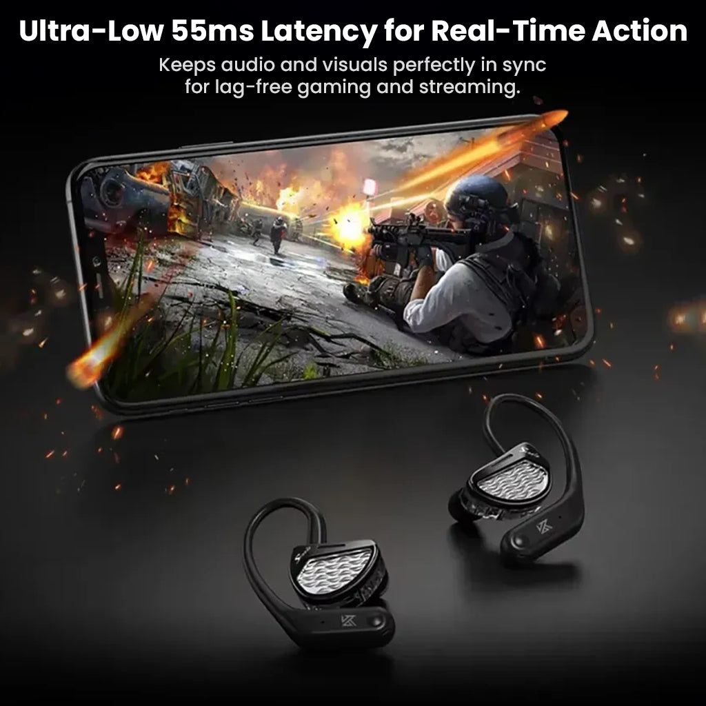 KZ AE01 PRO TWS Adapter offers ultra-low 55ms latency for real-time gaming and streaming, keeping audio and visuals perfectly in sync.