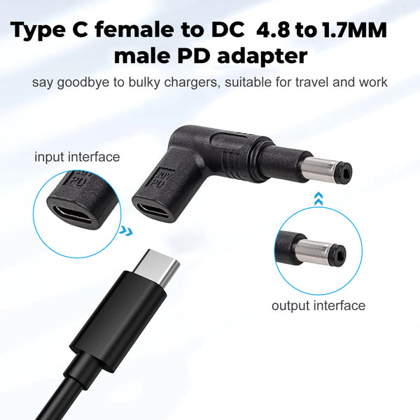 TECPHILE - 100W Type C Female to Acer Laptop Adapter - 15