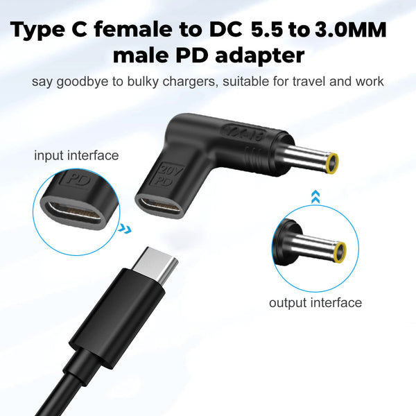 TECPHILE - 100W Type C Female to Samsung Laptop Adapter - 11