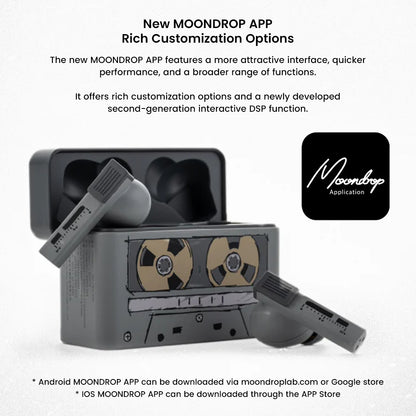 Golden Ages 2 TWS earbuds with MOONDROP app offering advanced DSP customization and second-gen interactive tuning interface.