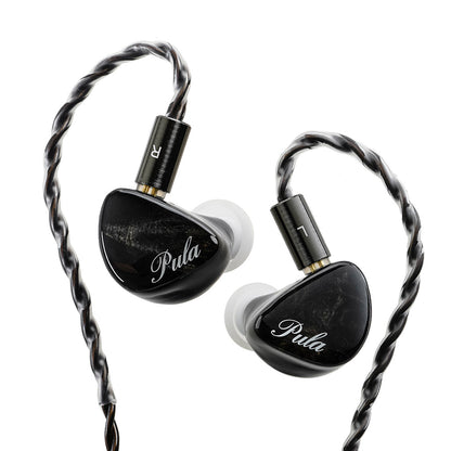 PULA Unicrom IEM in black with 10mm dynamic driver and ergonomic design for audiophile-grade sound and comfort.