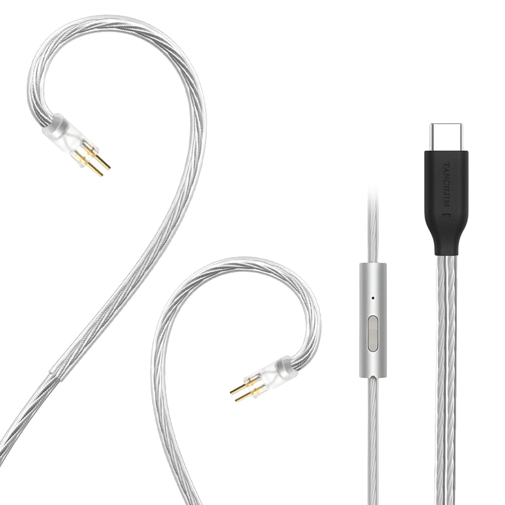TANCHJIM - Bunny Replacement Cable with USB Type-C plug and 0.78mm 2-pin connectors, offering versatile connectivity for modern devices.