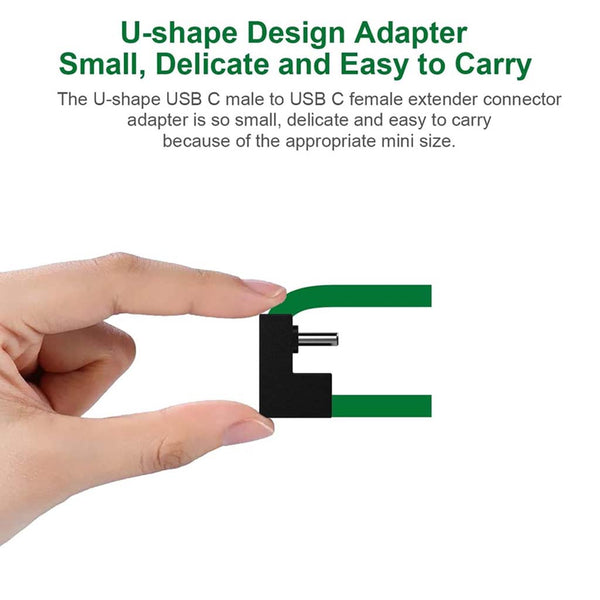 TECPHILE- U-Shaped USB 3.1 Type-C Male to Female Adapter - 5