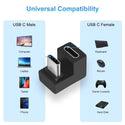 TECPHILE- U-Shaped USB 3.1 Type-C Male to Female Adapter - 8