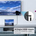 TECPHILE- 4K HDMI Male to HDMI Female 90° Right Angle Adapter - 7
