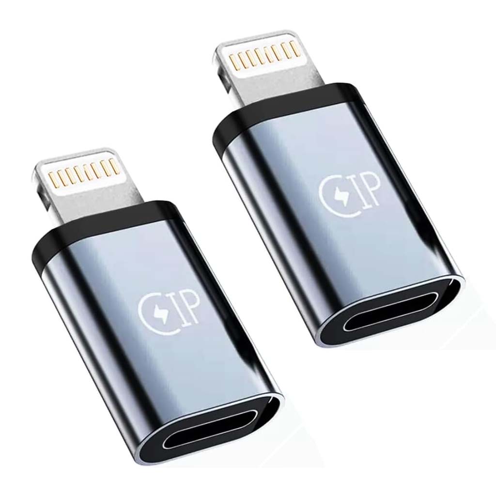 TECPHILE Adapter - USB-C to Lightning 20W fast charging converter for iPhone, compact dual-pack design for efficient power and data transfer.