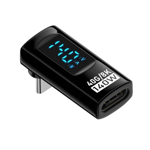 TECPHILE- 140W 40Gbps Type-C Male to Female Adapter with Digital Display