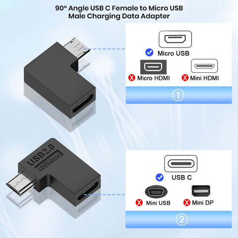 TECPHILE- 10W Type-C Female to Micro Male Adapter Converter - 0