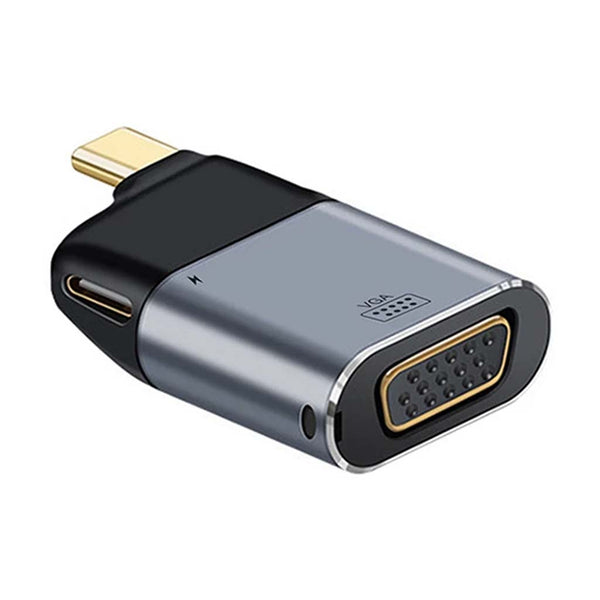 TECPHILE - 2-in-1 Type-C Male to VGA + Type-C 100W PD Female Adapter - 1