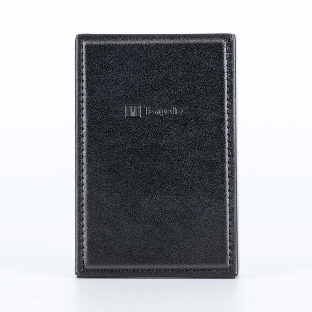 Back view of TempoTec Variations V3 Series PU leather case featuring embossed TempoTec logo and sleek, professional finish.