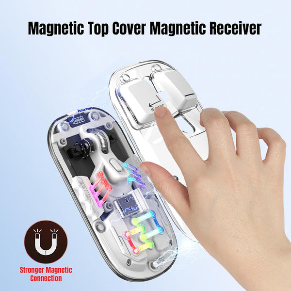 TECPHILE - M111 Transparent Dual Mode Wireless Bluetooth Mouse - 29