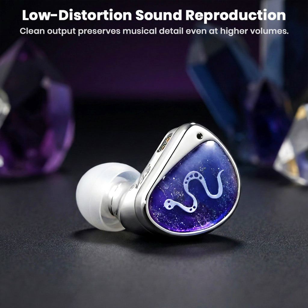 Close-up of STA Pro IEM showcasing low-distortion sound reproduction and detailed output at high volumes.