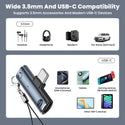 AUDIOCULAR – A14X 100W 2-In-1 Type C to Type-C/3.5mm Audio Adapter - 13