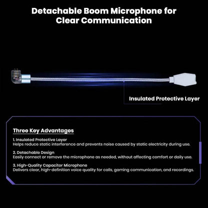 Detachable ENC boom mic for EPZ G30 IEM with insulated protective layer and high-quality capacitor for clear communication.