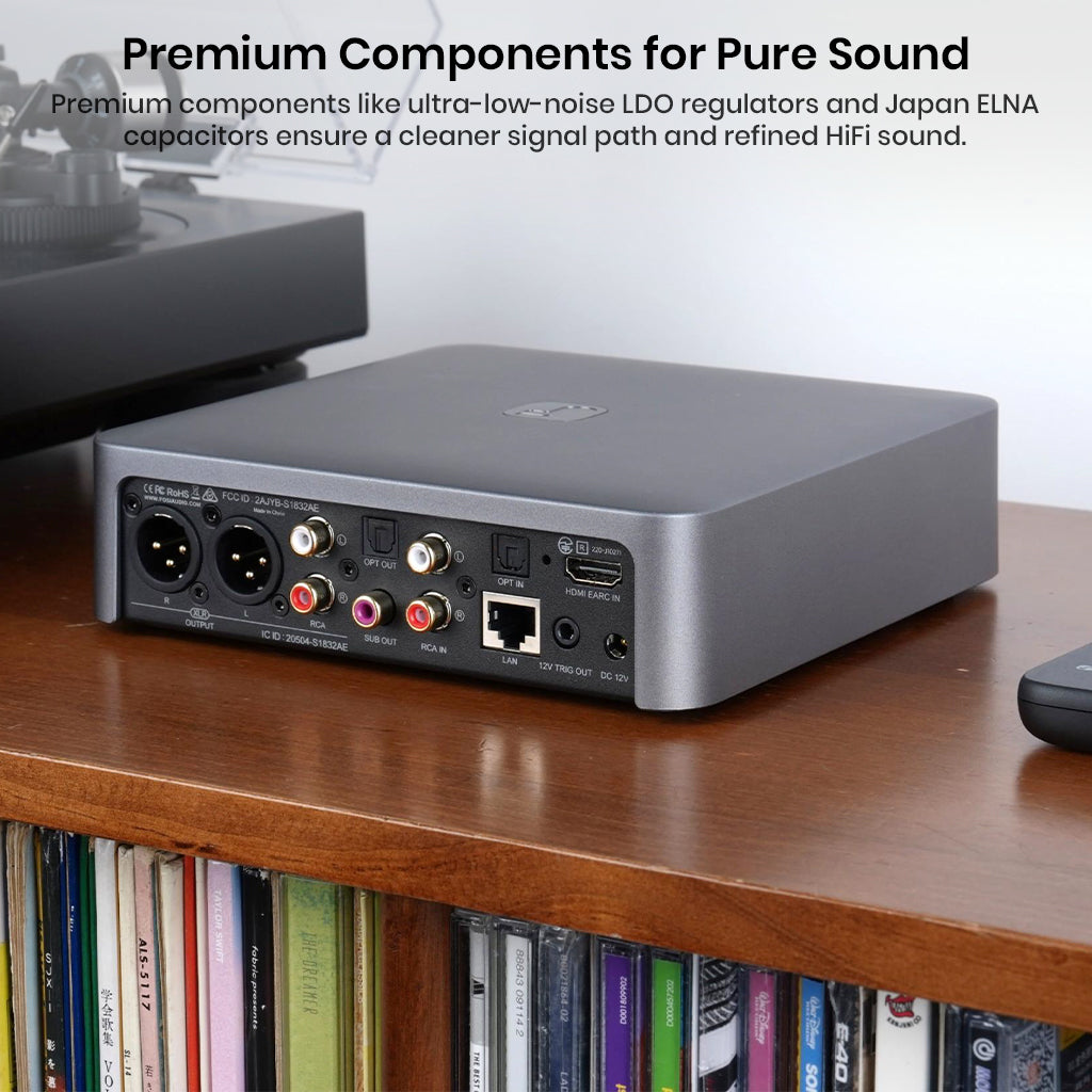 Home audio system setup with Fosi Audio S3 DAC & amplifier