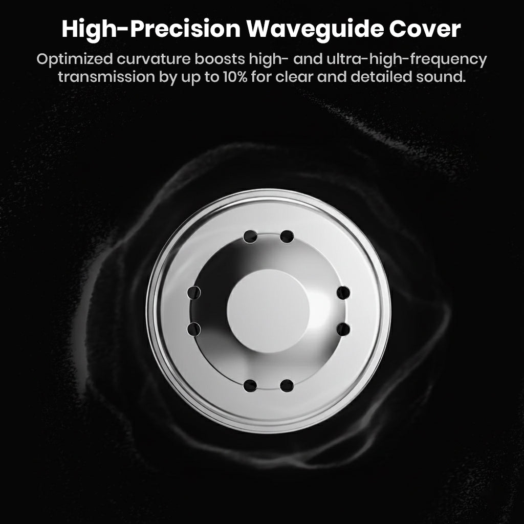 High-precision waveguide cover of TANCHJIM FOLA IEM designed to enhance high-frequency transmission and sound detail.