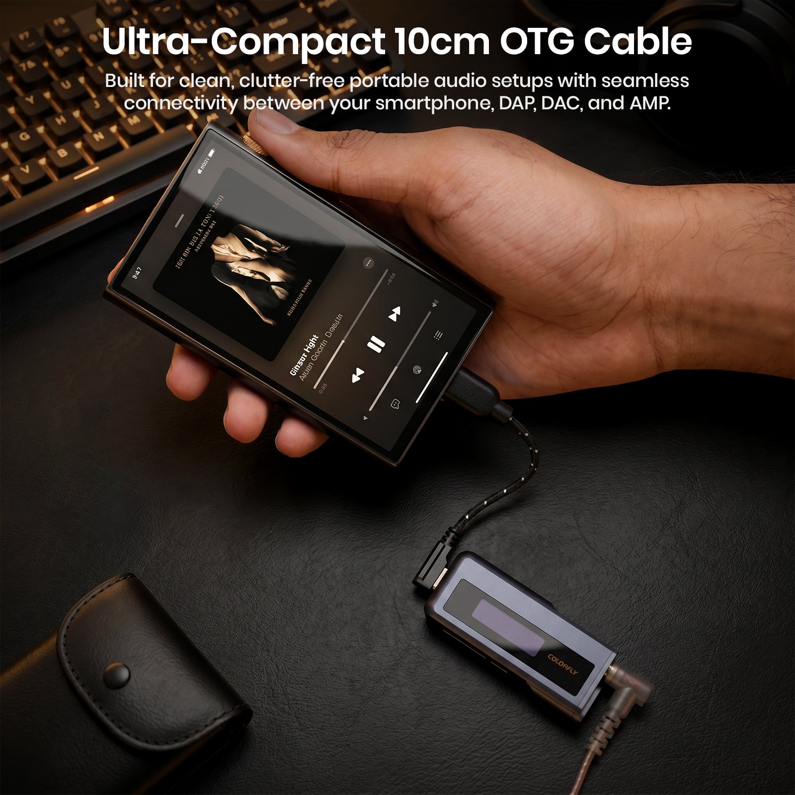 TimeEar - USB C to USB C OTG Mini Cable (L-Shaped to Straight)