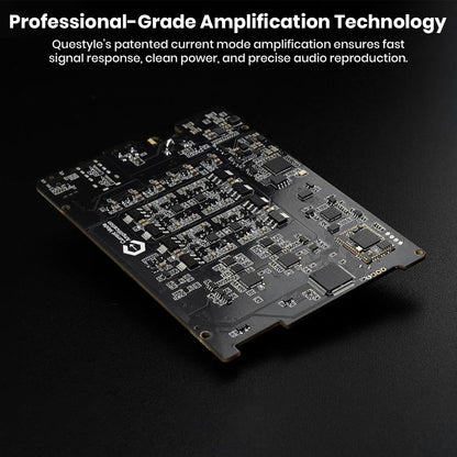 Questyle SIGMA Pro features patented current mode amplification for fast signal response and clean, professional-grade audio output.