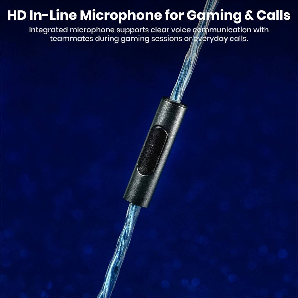 Gaming-inspired blue design in-ear monitors with logo