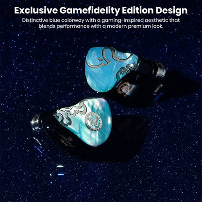 Blue Gamefidelity IEMs with cosmic background