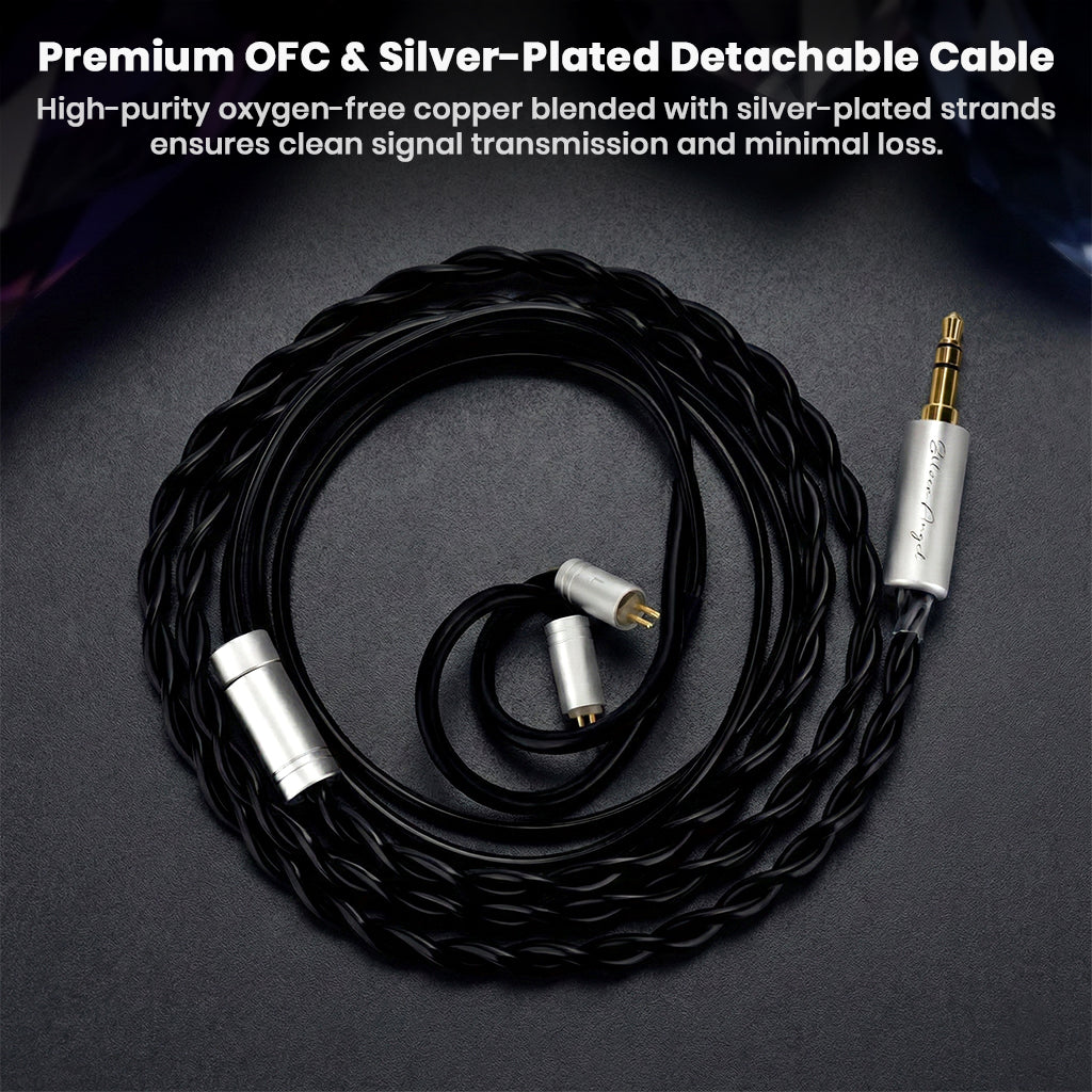 Premium OFC and silver-plated detachable cable for EarAcoustic STA Pro IEM ensures clean signal transmission and minimal loss.