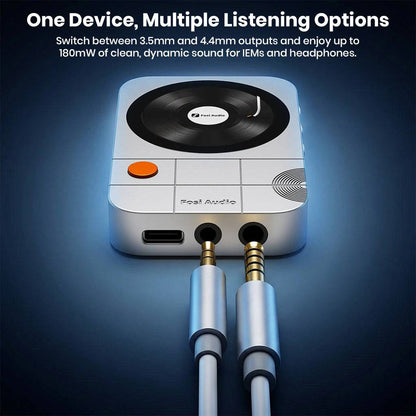 Fosi Audio MD3 device with multiple listening options and 3.5mm and 4.4mm outputs