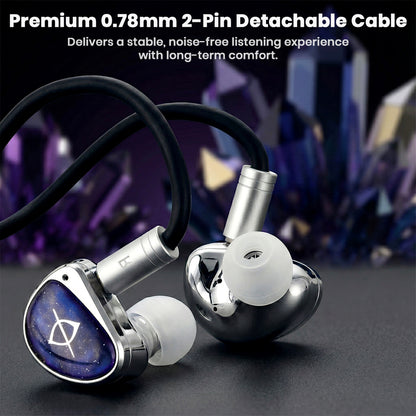 STA Pro IEMs with 0.78mm 2-pin detachable cable for stable, noise-free listening and long-term comfort.