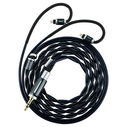 Black audio cable with gold connectors