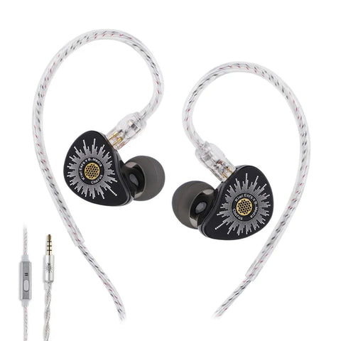 Black Kiwi Ears X B_Media in-ear monitors with colorful cable