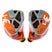 Two orange and gray earbud casings with 'Xiaomi' branding on a white background.