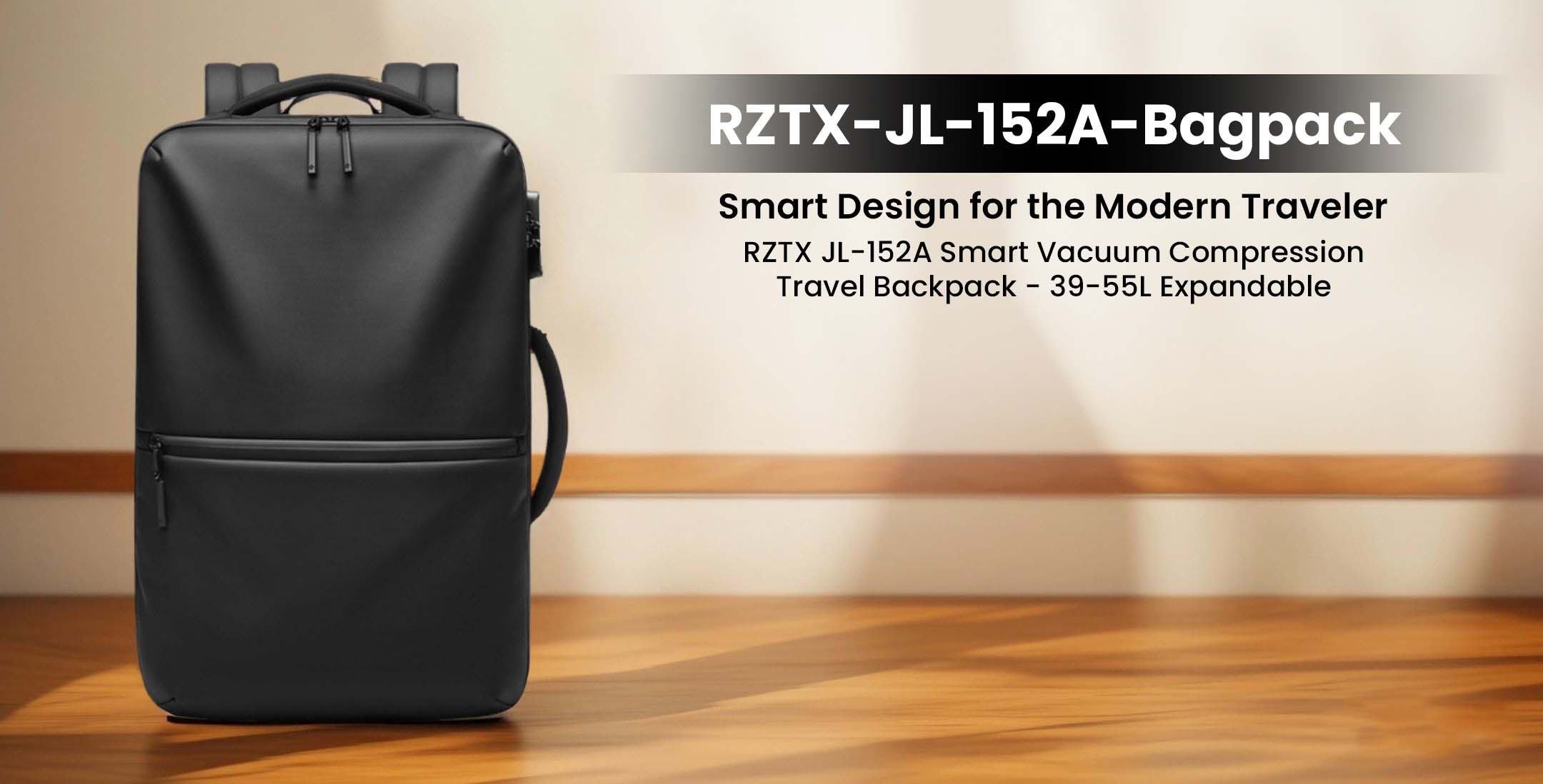 RZTX Smart Airpack Vacuum Travel Backpack 39-55L Expandable