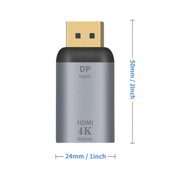 TECPHILE - 4K@30hz Mini Display Port/ DP to HDMI Adapter - 12