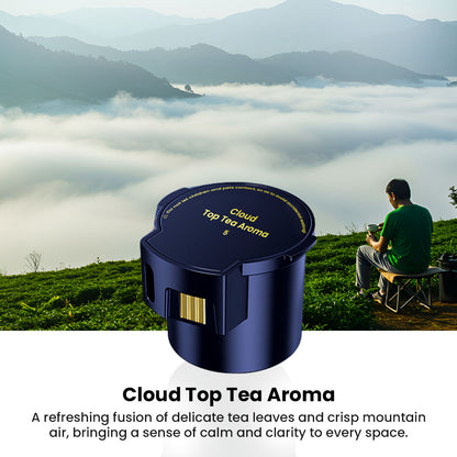 Cloud Top Tea Aroma cartridge for P3 Car Air Freshener, blending delicate tea leaves and crisp mountain air for a calming car environment.