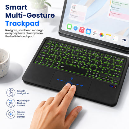  black wireless Bluetooth keyboard and multi-gesture trackpad for smooth control