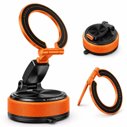 2 IN 1 360° Vacuum Magnetic Phone Holder for Car, MagSafe Compatible Mobile Stand, Detachable Ring, 360° Triple Axis Windshield Holder, N52 Strong Magnet Compatible with iPhone & All Smartphones