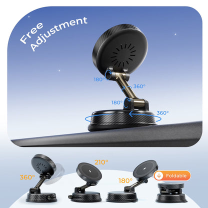 TECPHILE - 2 IN 1 360° Vacuum Magnetic Phone Holder with Wireless Charging