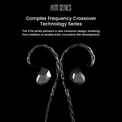 Moondrop Harmon 3 IEM with braided cable, part of XTM Series featuring innovative crossover design for audiophile-grade sound quality.