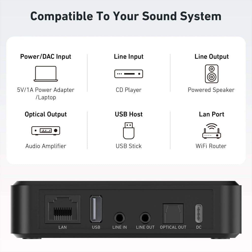 ARYLIC S10+ Wireless Music Streamer with AirPlay, Multiroom Stereo