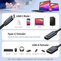 TECPHILE- 2-in-1 Type-C to 100W PD USB C/USB-A OTG Splitter Cable (13CM) - 2