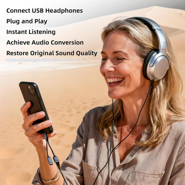 TECPHILE- 2-in-1 Type-C to 100W PD USB C/USB-A OTG Splitter Cable (13CM) - 4