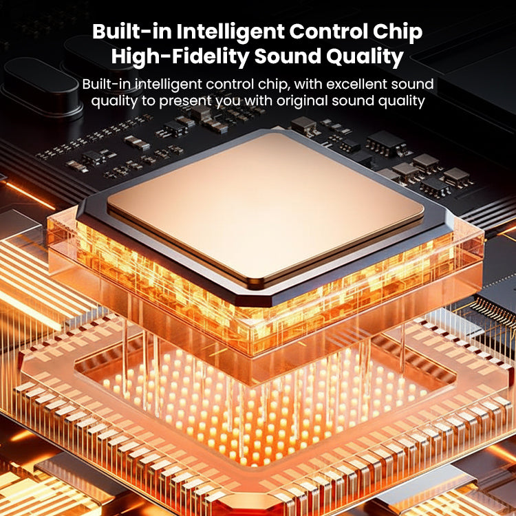 Close-up of TECPHILE OTG Splitter Cable's intelligent control chip, ensuring high-fidelity sound and efficient power management.