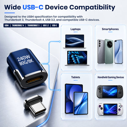 TECPHILE – 240W USB4 Magnetic Type C to Type C Connector Adapter