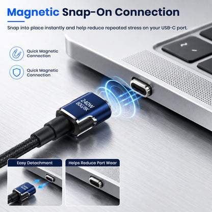 TECPHILE – 240W USB4 Magnetic Type C to Type C Connector Adapter